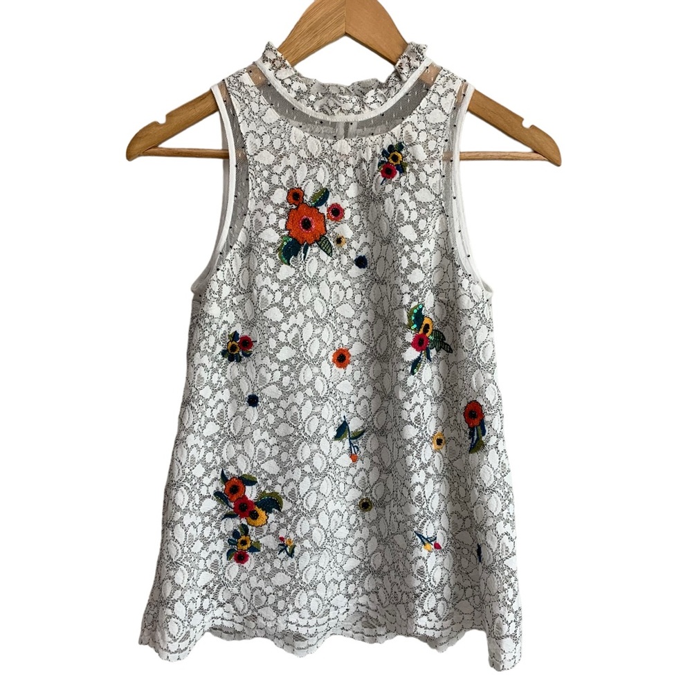 Maeve Anthropologie Sleeveless Statement Blouse size 0